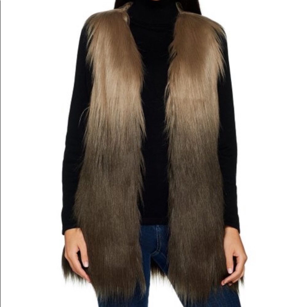 Lisa Rinna Ombré Faux Fur Vest